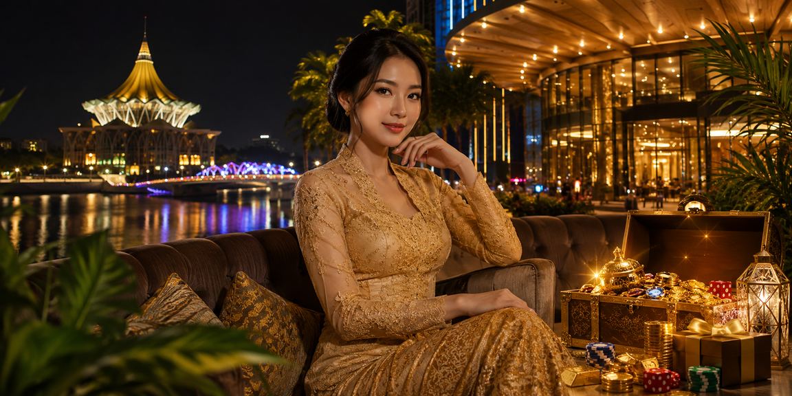 Proses deposit bonus di Kuching dengan pakaian kebaya tradisional